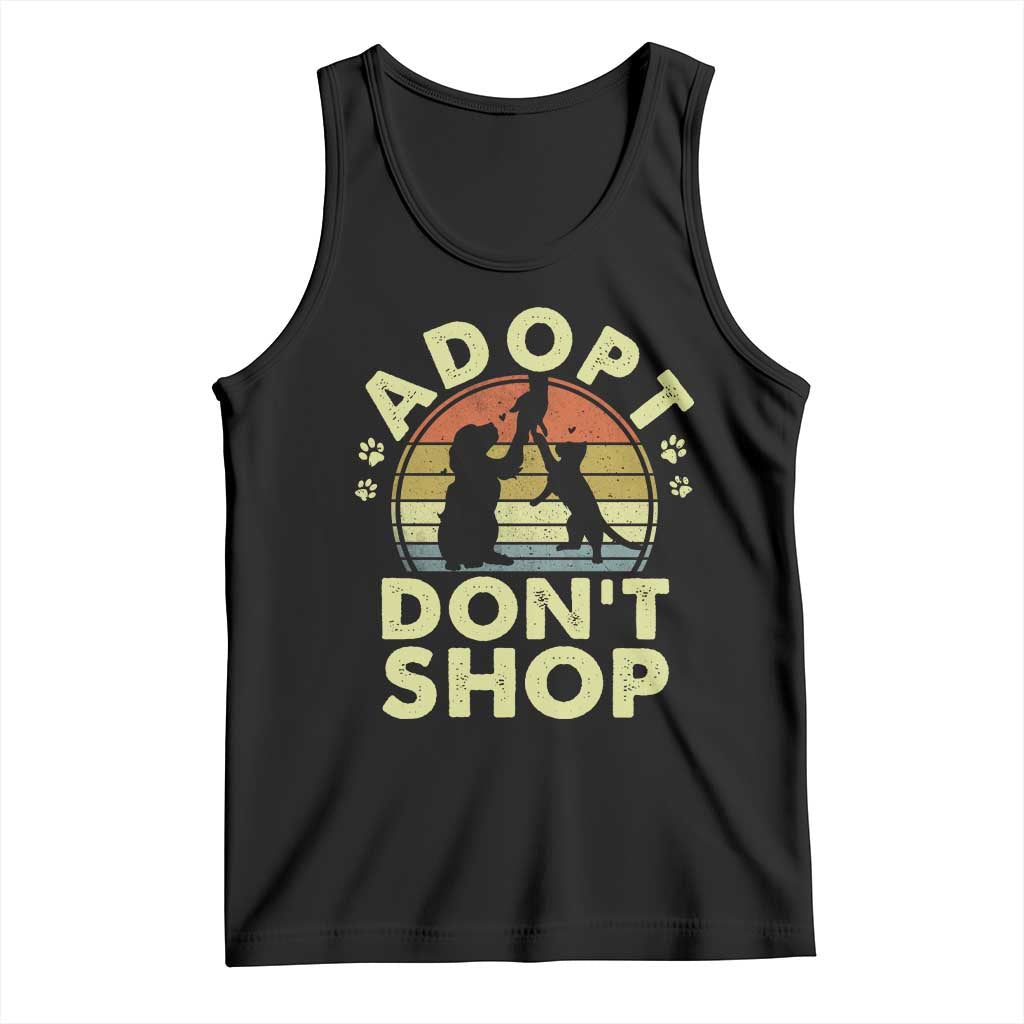 Adopt Dont Shop Tank Top Vintage Retro Cat Dog Rescue Animal Lovers Shelter Volunteer - Wonder Print Shop