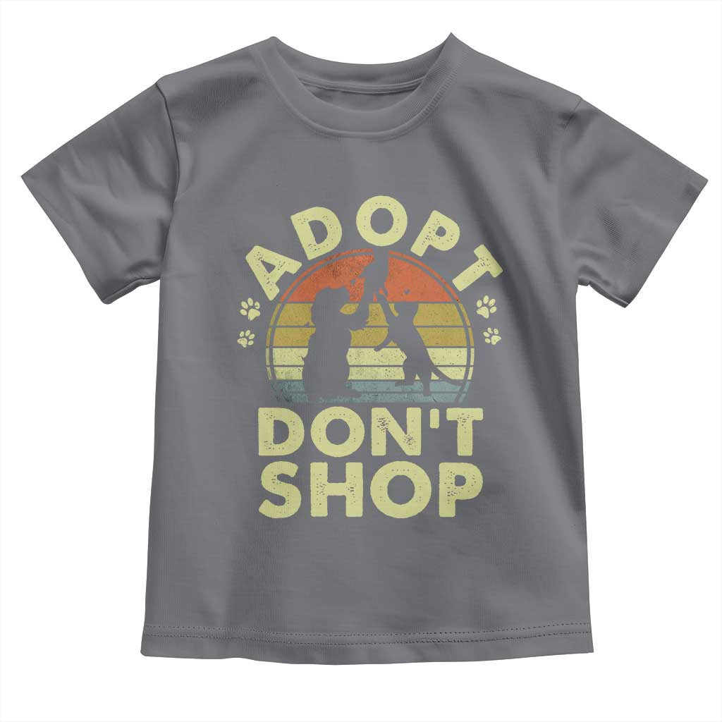 Adopt Dont Shop Toddler T Shirt Vintage Retro Cat Dog Rescue Animal Lovers Shelter Volunteer - Wonder Print Shop