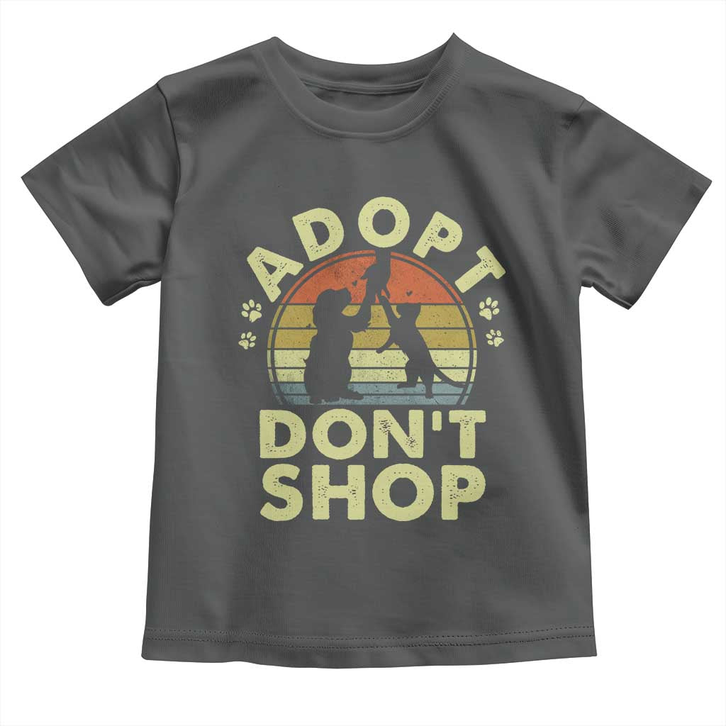 Adopt Dont Shop Toddler T Shirt Vintage Retro Cat Dog Rescue Animal Lovers Shelter Volunteer - Wonder Print Shop