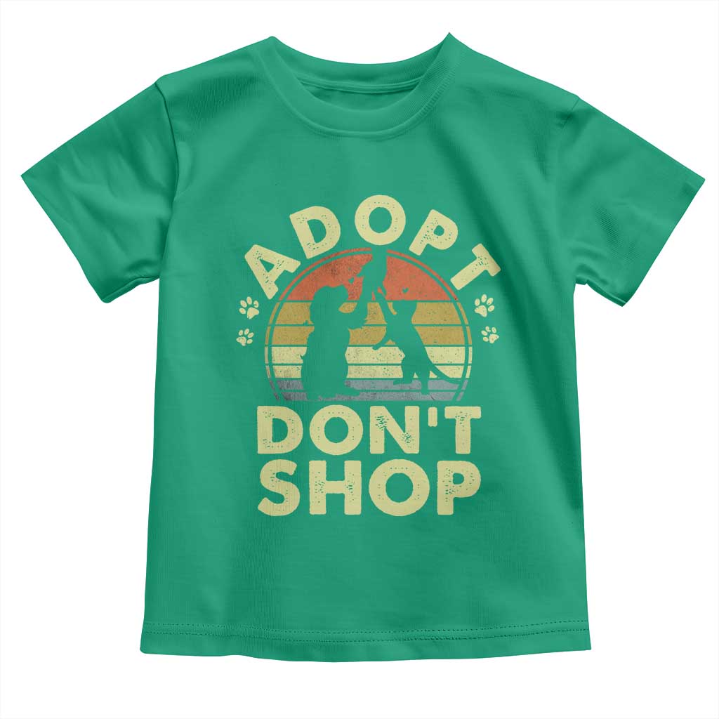 Adopt Dont Shop Toddler T Shirt Vintage Retro Cat Dog Rescue Animal Lovers Shelter Volunteer - Wonder Print Shop
