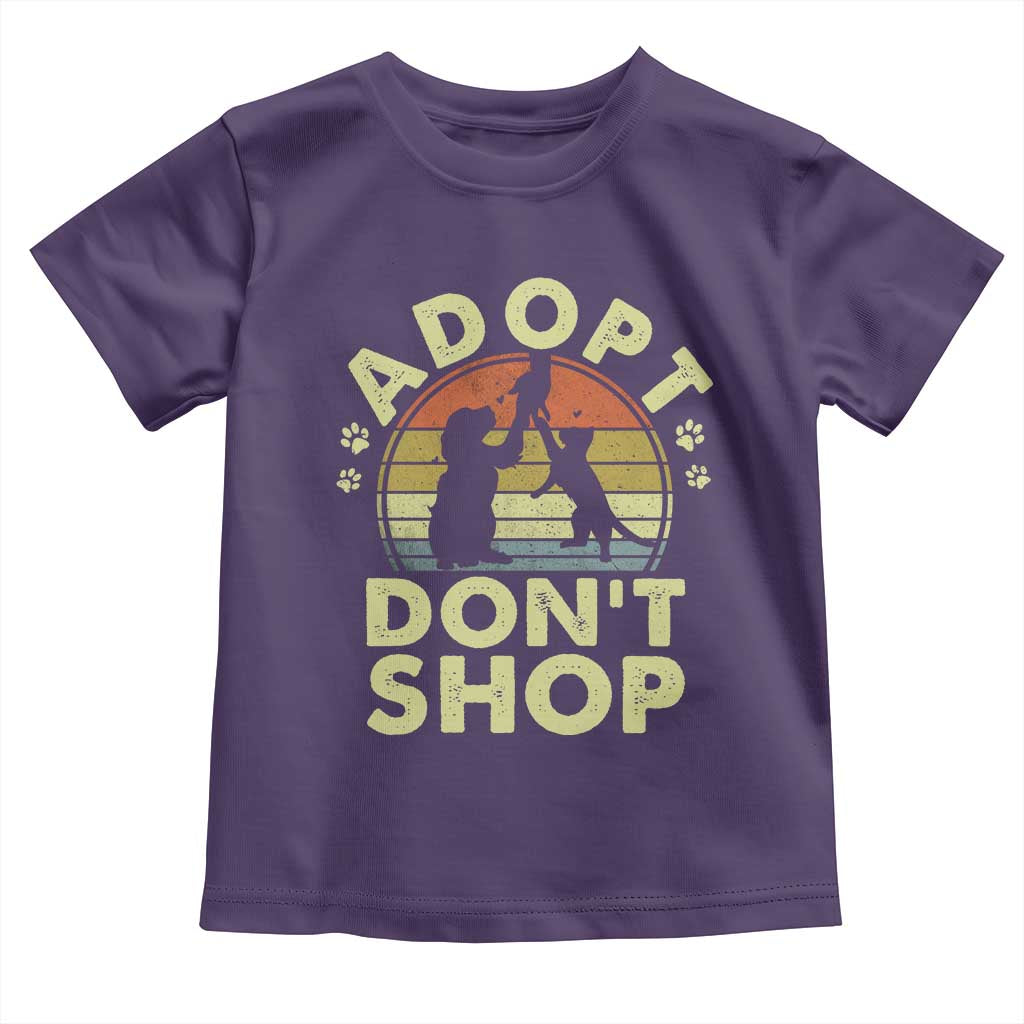 Adopt Dont Shop Toddler T Shirt Vintage Retro Cat Dog Rescue Animal Lovers Shelter Volunteer - Wonder Print Shop