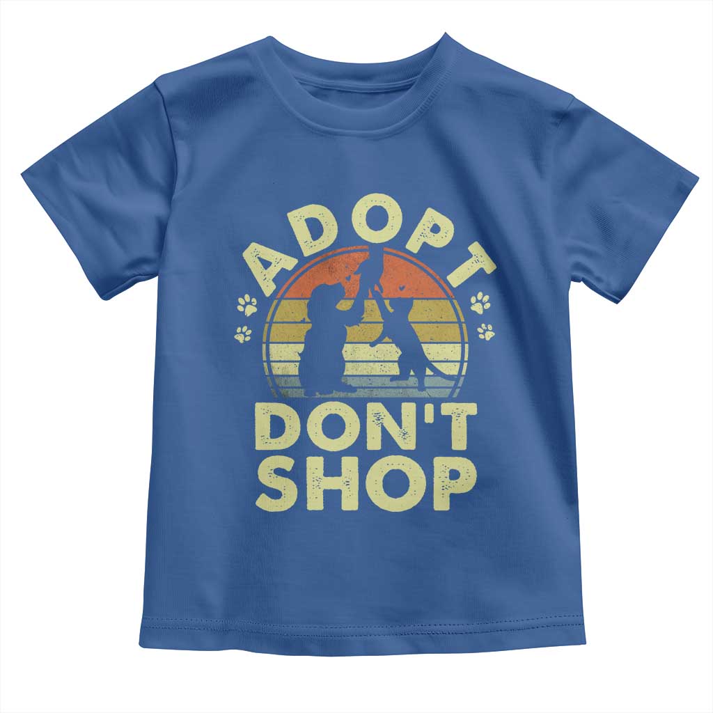 Adopt Dont Shop Toddler T Shirt Vintage Retro Cat Dog Rescue Animal Lovers Shelter Volunteer - Wonder Print Shop