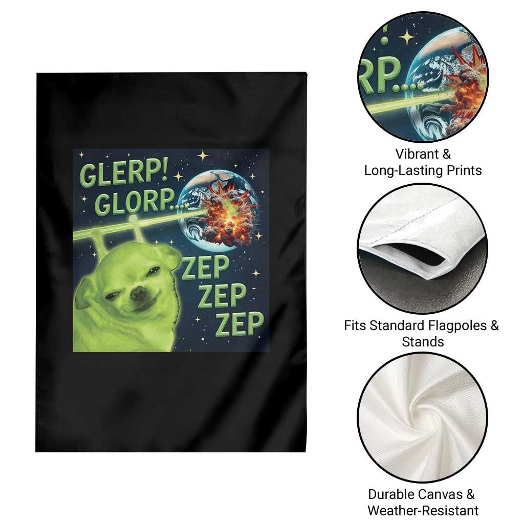 Funny Alien Dog Meme Garden Flag Glorp Zep Sci-Fi Humor Chihuahua - Wonder Print Shop