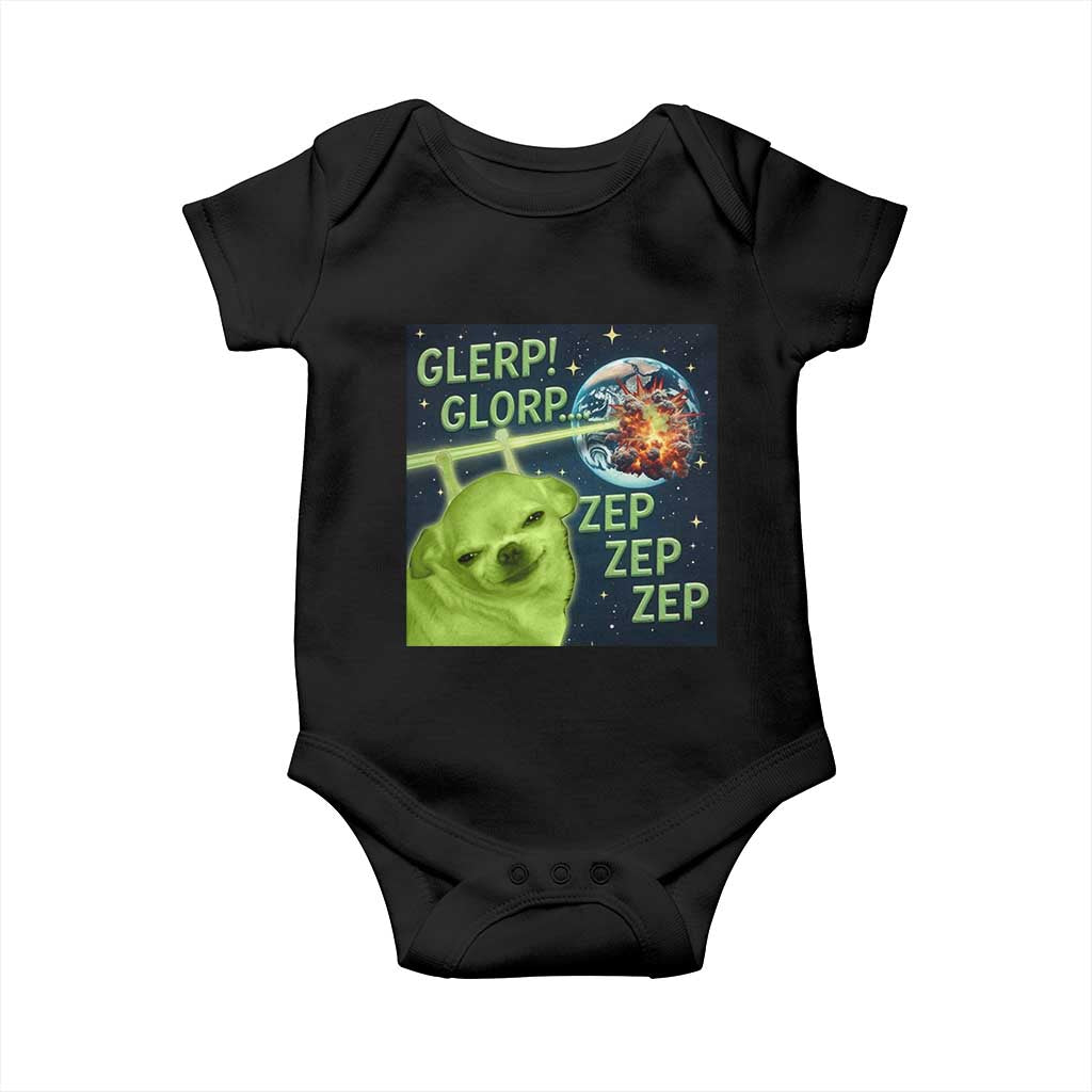 Funny Alien Dog Meme Baby Onesie Glorp Zep Sci-Fi Humor Chihuahua - Wonder Print Shop