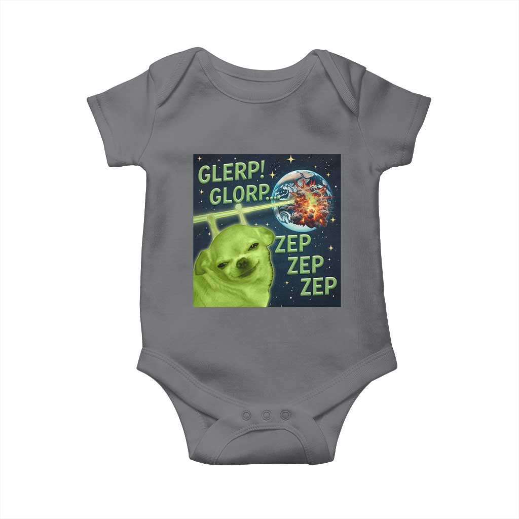 Funny Alien Dog Meme Baby Onesie Glorp Zep Sci-Fi Humor Chihuahua - Wonder Print Shop