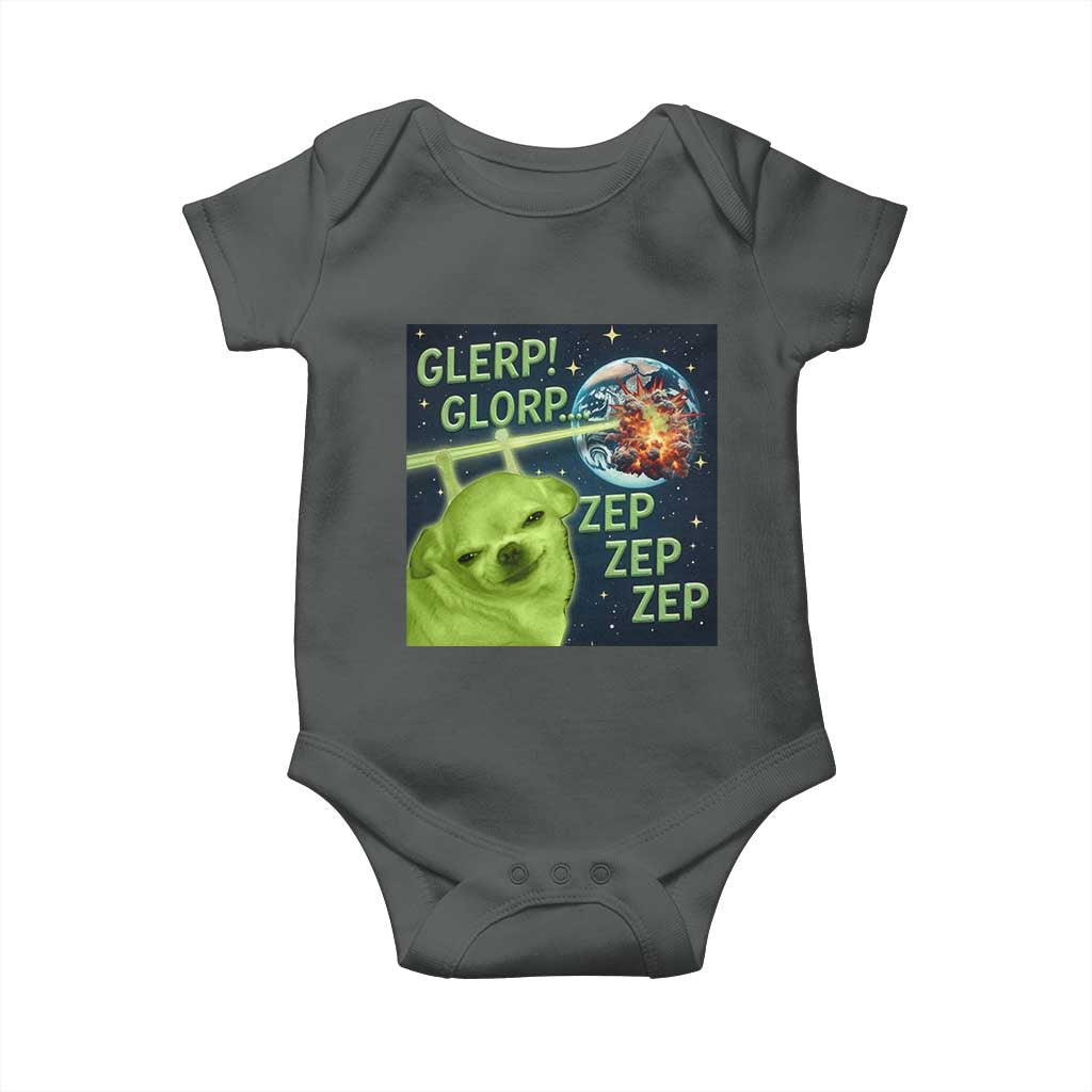 Funny Alien Dog Meme Baby Onesie Glorp Zep Sci-Fi Humor Chihuahua - Wonder Print Shop