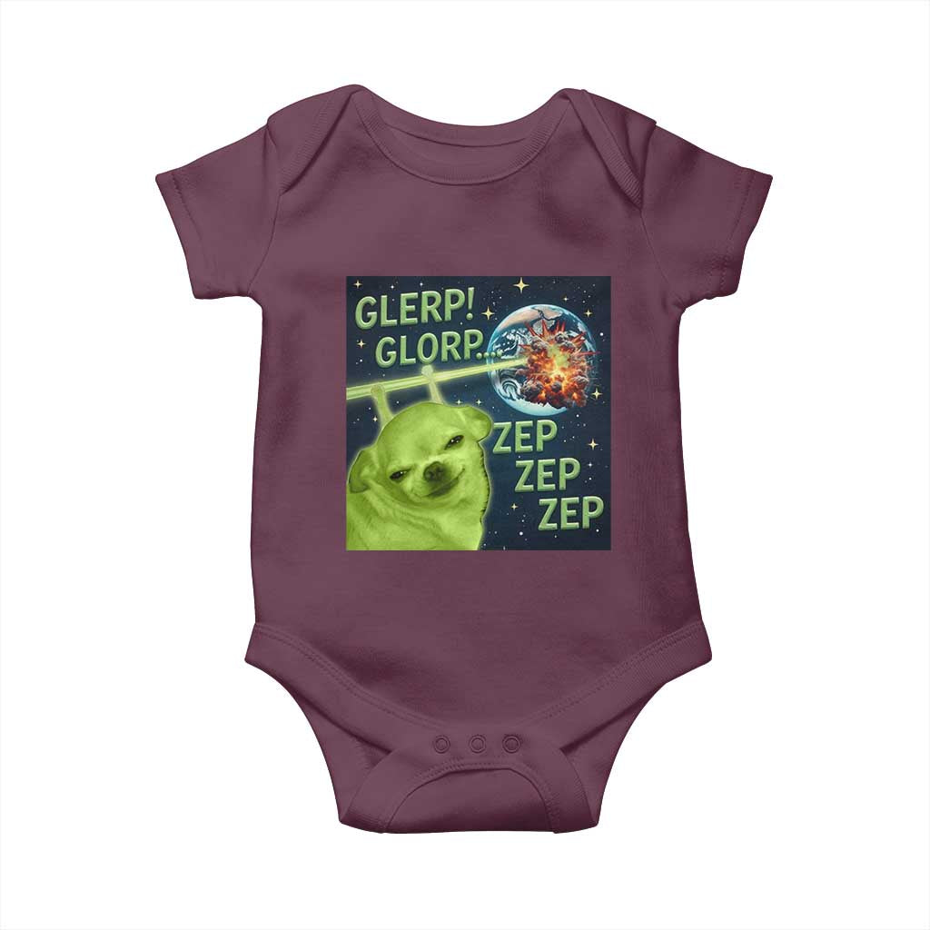 Funny Alien Dog Meme Baby Onesie Glorp Zep Sci-Fi Humor Chihuahua - Wonder Print Shop