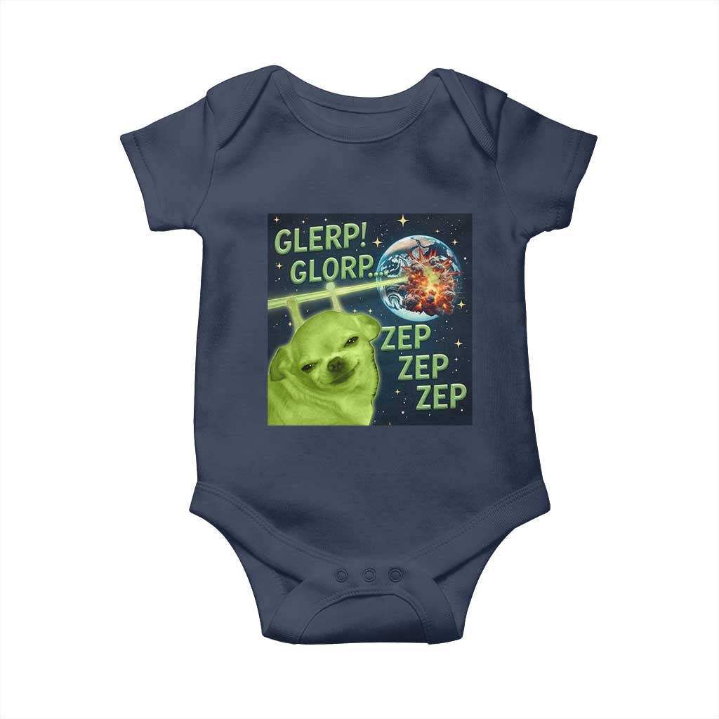 Funny Alien Dog Meme Baby Onesie Glorp Zep Sci-Fi Humor Chihuahua - Wonder Print Shop