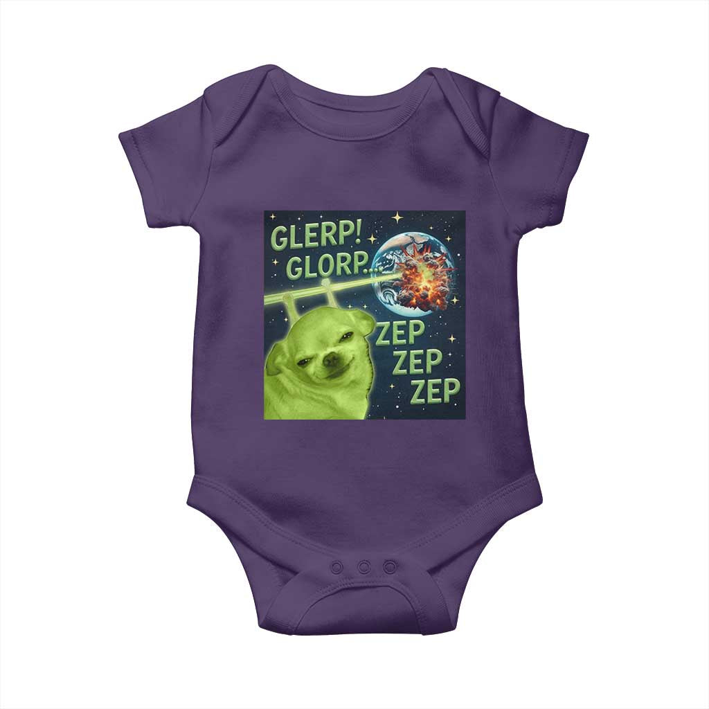Funny Alien Dog Meme Baby Onesie Glorp Zep Sci-Fi Humor Chihuahua - Wonder Print Shop