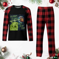 Funny Alien Dog Meme Plaid Pajama Set Glorp Zep Sci-Fi Humor Chihuahua - Wonder Print Shop