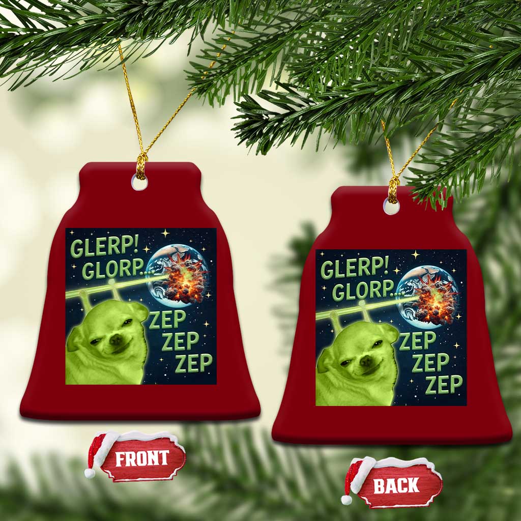 Funny Alien Dog Meme Ceramic Ornament Glorp Zep Sci-Fi Humor Chihuahua - Wonder Print Shop