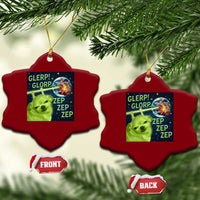 Funny Alien Dog Meme Ceramic Ornament Glorp Zep Sci-Fi Humor Chihuahua - Wonder Print Shop