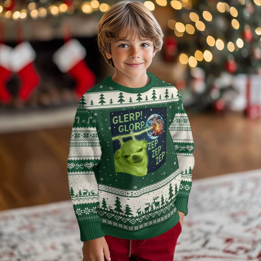 Funny Alien Dog Meme Ugly Christmas Sweater Glorp Zep Sci-Fi Humor Chihuahua - Wonder Print Shop