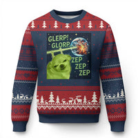 Funny Alien Dog Meme Ugly Christmas Sweater Glorp Zep Sci-Fi Humor Chihuahua - Wonder Print Shop