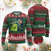Funny Alien Dog Meme Ugly Christmas Sweater Glorp Zep Sci-Fi Humor Chihuahua - Wonder Print Shop