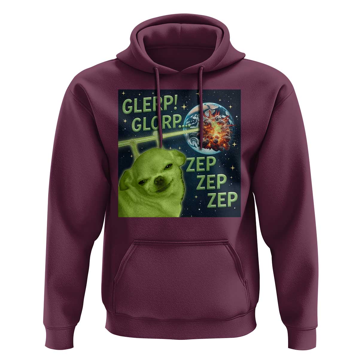 Funny Alien Dog Meme Hoodie Glorp Zep Sci-Fi Humor Chihuahua - Wonder Print Shop