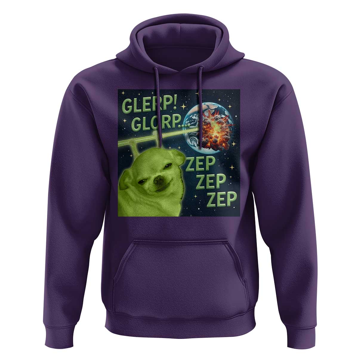 Funny Alien Dog Meme Hoodie Glorp Zep Sci-Fi Humor Chihuahua - Wonder Print Shop