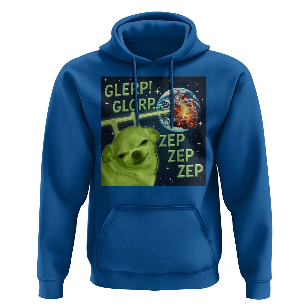 Funny Alien Dog Meme Hoodie Glorp Zep Sci-Fi Humor Chihuahua - Wonder Print Shop