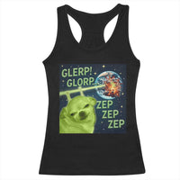 Funny Alien Dog Meme Racerback Tank Top Glorp Zep Sci-Fi Humor Chihuahua - undefined