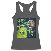 Funny Alien Dog Meme Racerback Tank Top Glorp Zep Sci-Fi Humor Chihuahua - undefined