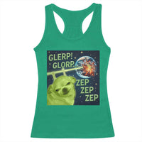 Funny Alien Dog Meme Racerback Tank Top Glorp Zep Sci-Fi Humor Chihuahua - undefined