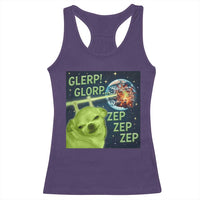 Funny Alien Dog Meme Racerback Tank Top Glorp Zep Sci-Fi Humor Chihuahua - undefined