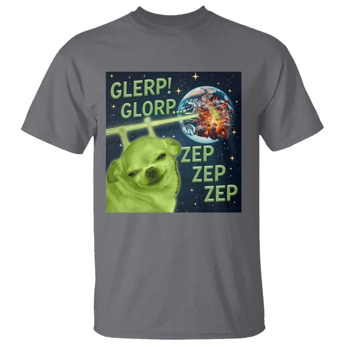 Funny Alien Dog Meme T Shirt Glorp Zep Sci-Fi Humor Chihuahua - Wonder Print Shop