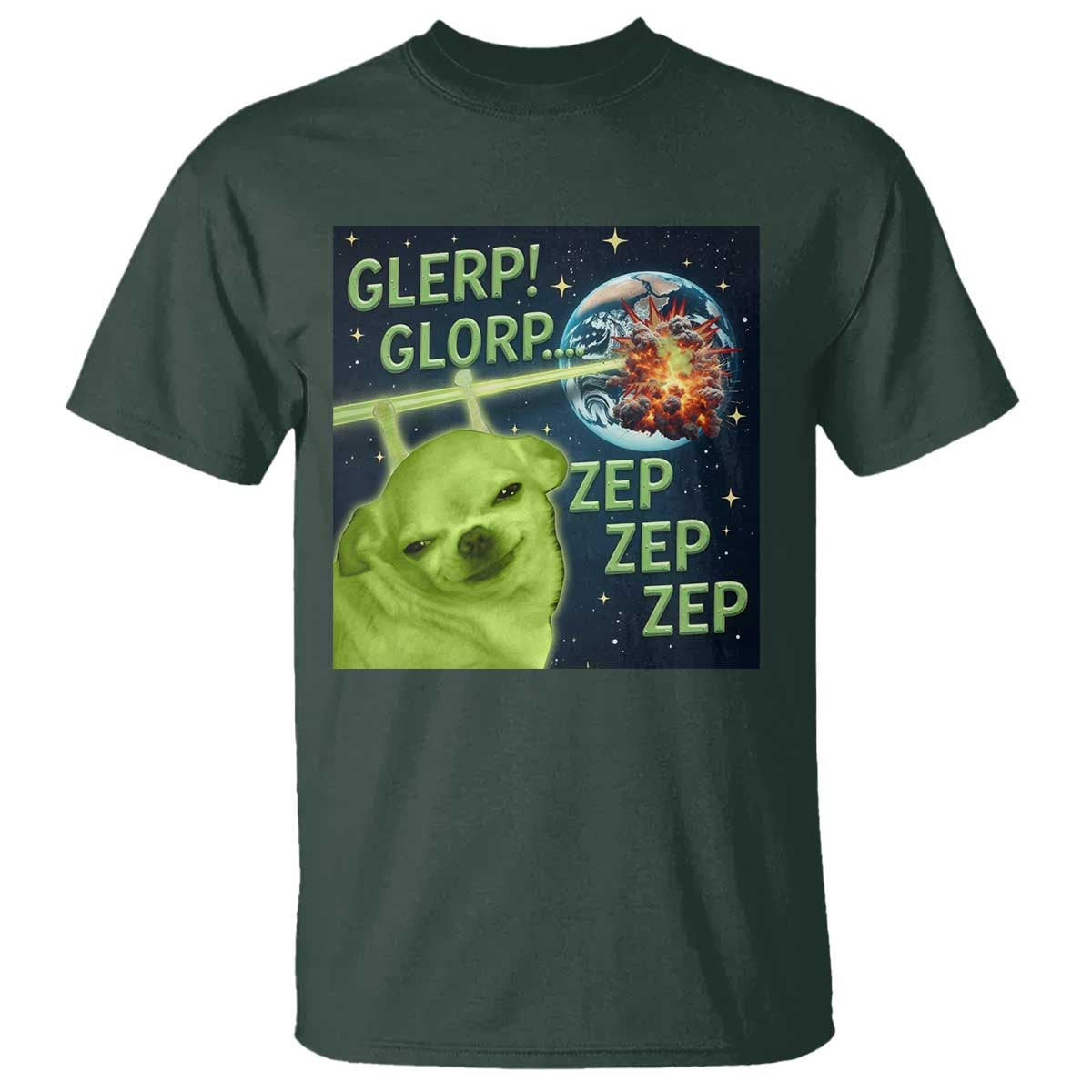 Funny Alien Dog Meme T Shirt Glorp Zep Sci-Fi Humor Chihuahua - Wonder Print Shop