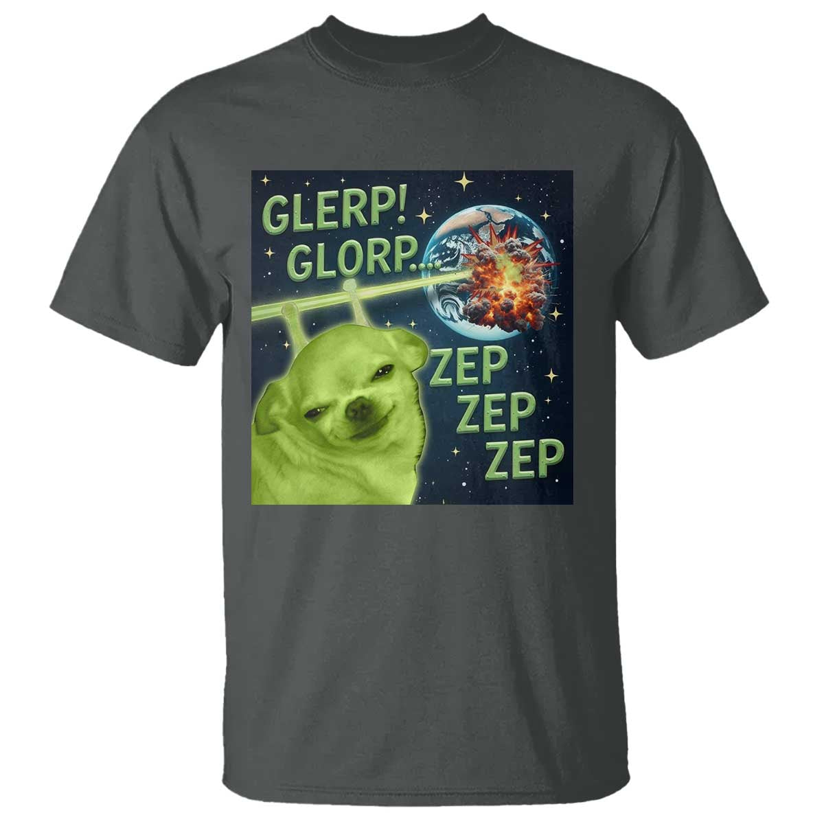 Funny Alien Dog Meme T Shirt Glorp Zep Sci-Fi Humor Chihuahua - Wonder Print Shop