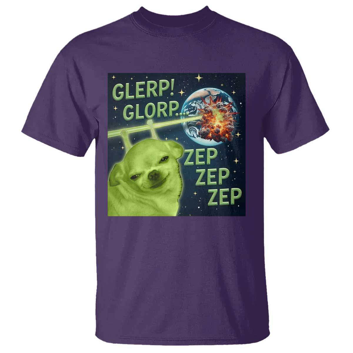 Funny Alien Dog Meme T Shirt Glorp Zep Sci-Fi Humor Chihuahua - Wonder Print Shop