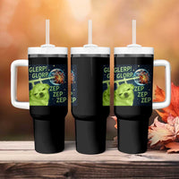 Funny Alien Dog Meme Tumbler With Handle Glorp Zep Sci-Fi Humor Chihuahua - Wonder Print Shop