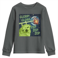 Funny Alien Dog Meme Youth Sweatshirt Glorp Zep Sci-Fi Humor Chihuahua - Wonder Print Shop