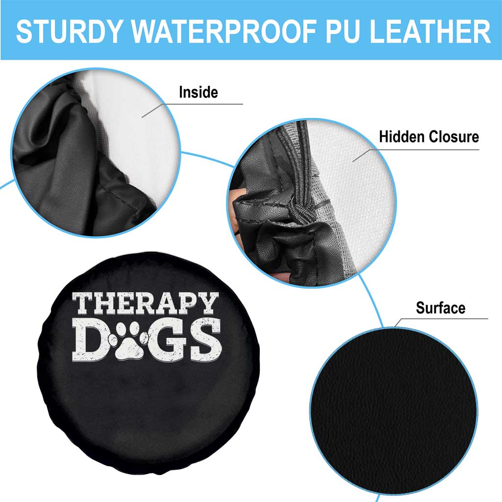 Therapy Dog Spare Tire Cover Classic Retro Varsity Vintage Pet Partners - Wonder Print Shop