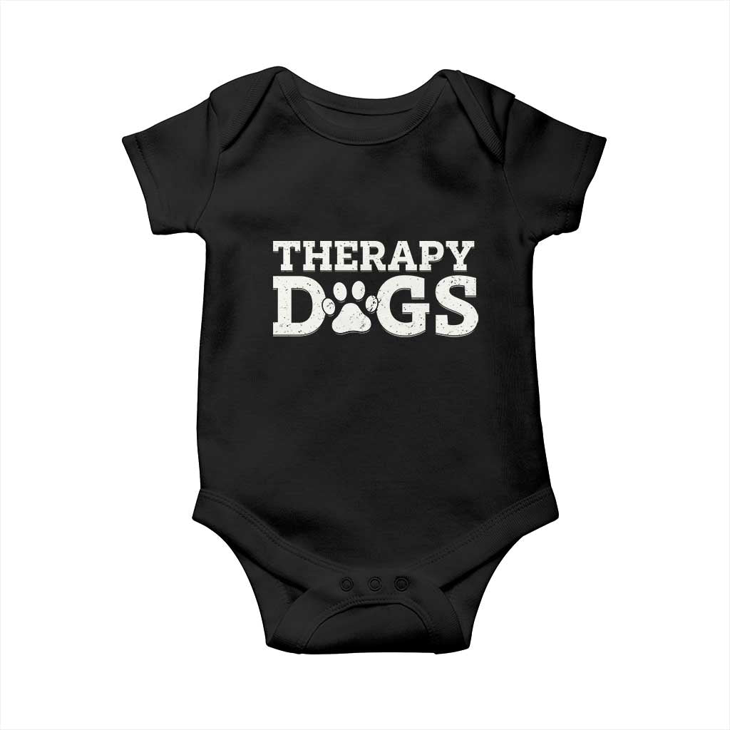 Therapy Dog Baby Onesie Classic Retro Varsity Vintage Pet Partners - Wonder Print Shop