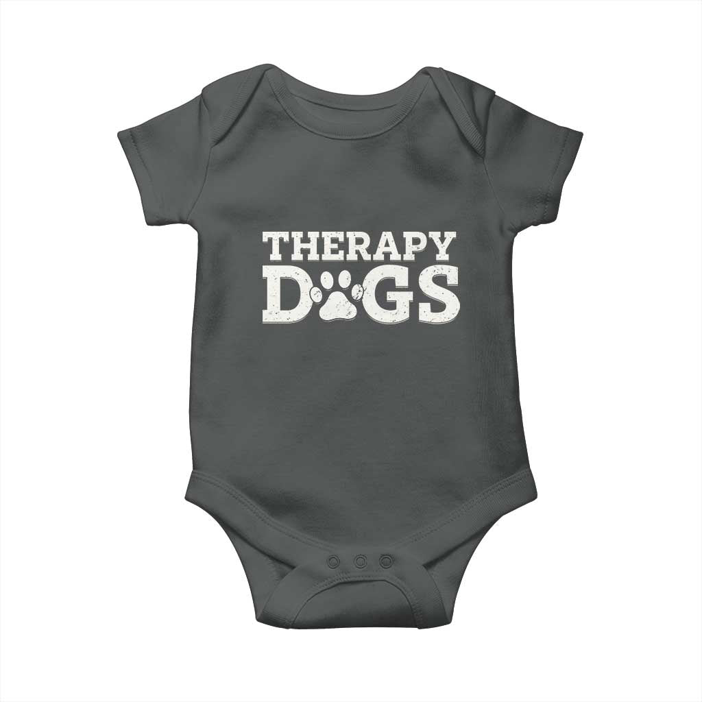 Therapy Dog Baby Onesie Classic Retro Varsity Vintage Pet Partners - Wonder Print Shop