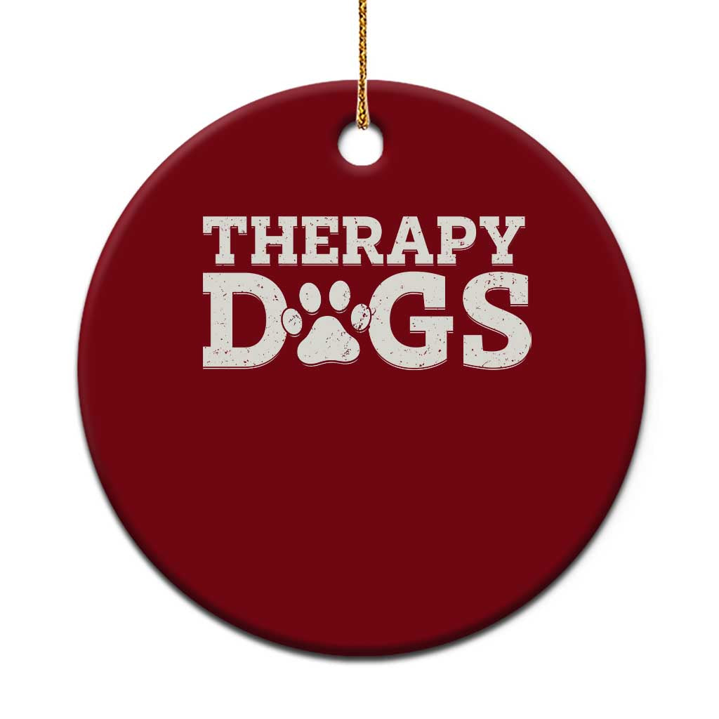 Therapy Dog Ceramic Ornament Classic Retro Varsity Vintage Pet Partners - Wonder Print Shop