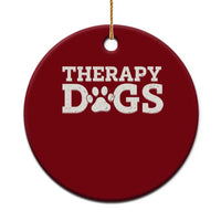 Therapy Dog Ceramic Ornament Classic Retro Varsity Vintage Pet Partners - Wonder Print Shop