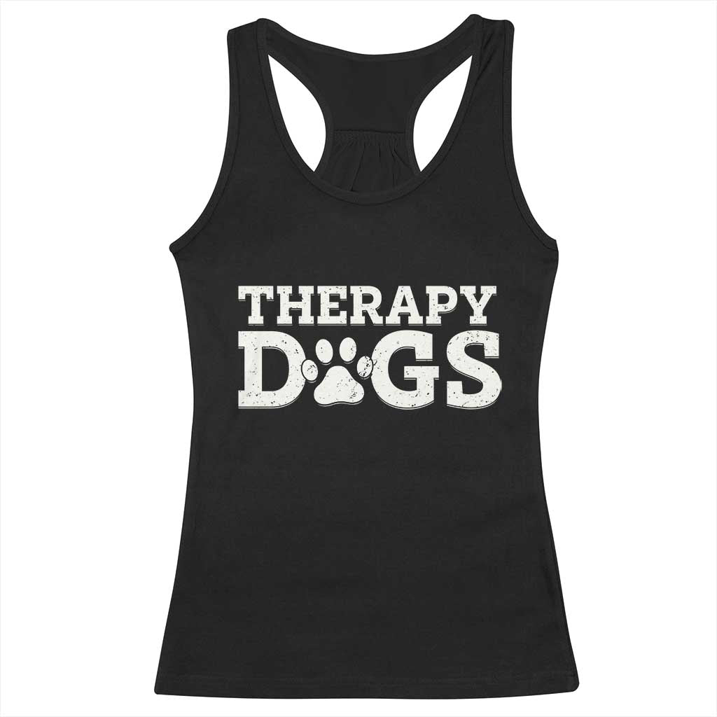 Therapy Dog Racerback Tank Top Classic Retro Varsity Vintage Pet Partners - Wonder Print Shop