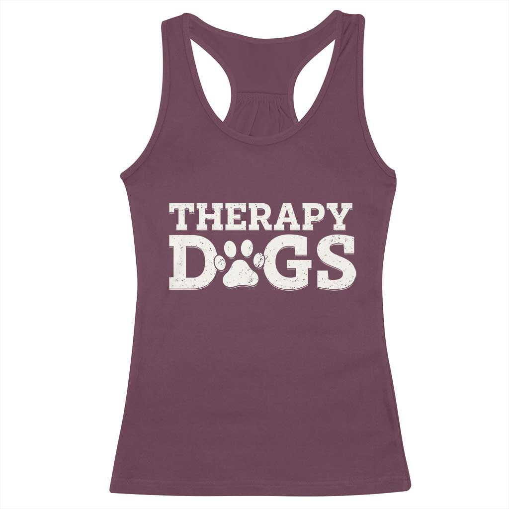 Therapy Dog Racerback Tank Top Classic Retro Varsity Vintage Pet Partners - Wonder Print Shop