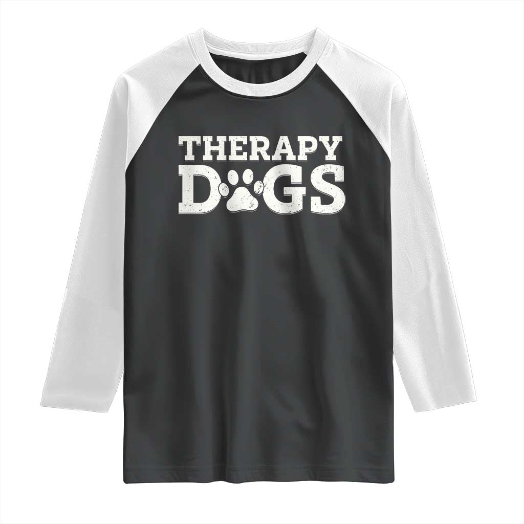 Therapy Dog Raglan Shirt Classic Retro Varsity Vintage Pet Partners - Wonder Print Shop