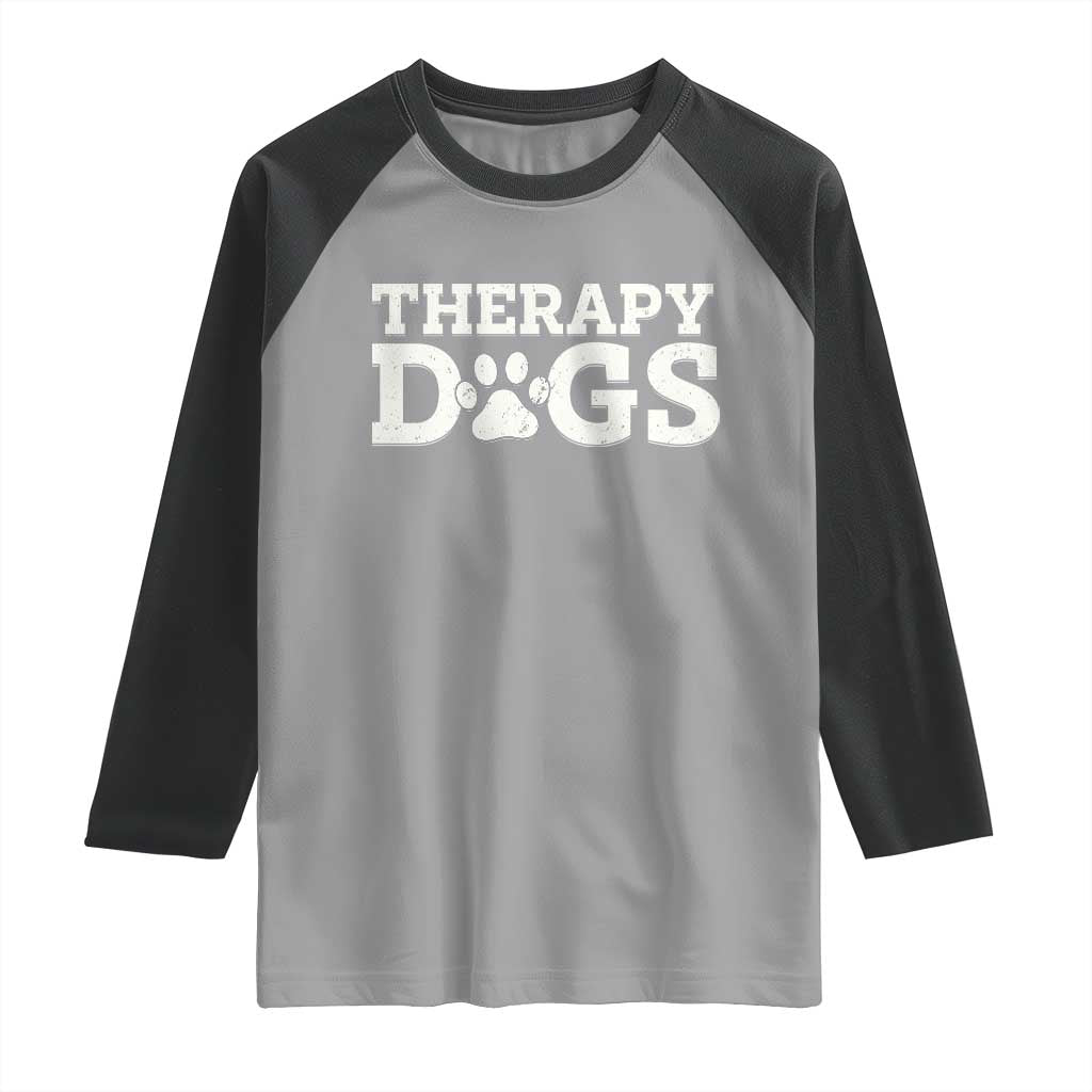 Therapy Dog Raglan Shirt Classic Retro Varsity Vintage Pet Partners - Wonder Print Shop