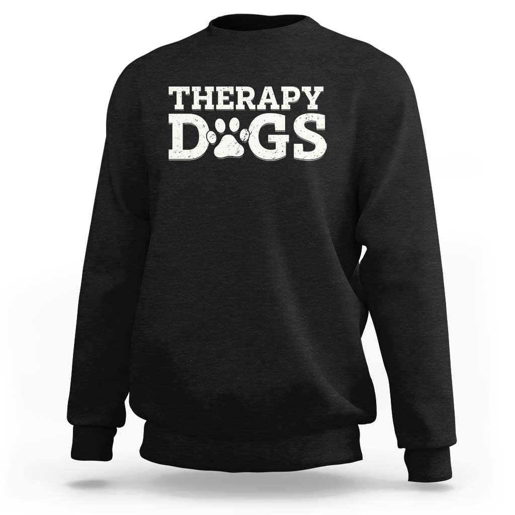 Therapy Dog Sweatshirt Classic Retro Varsity Vintage Pet Partners - Wonder Print Shop