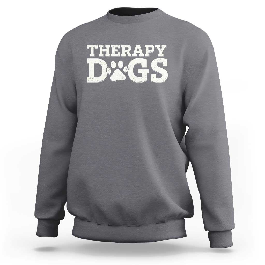 Therapy Dog Sweatshirt Classic Retro Varsity Vintage Pet Partners - Wonder Print Shop