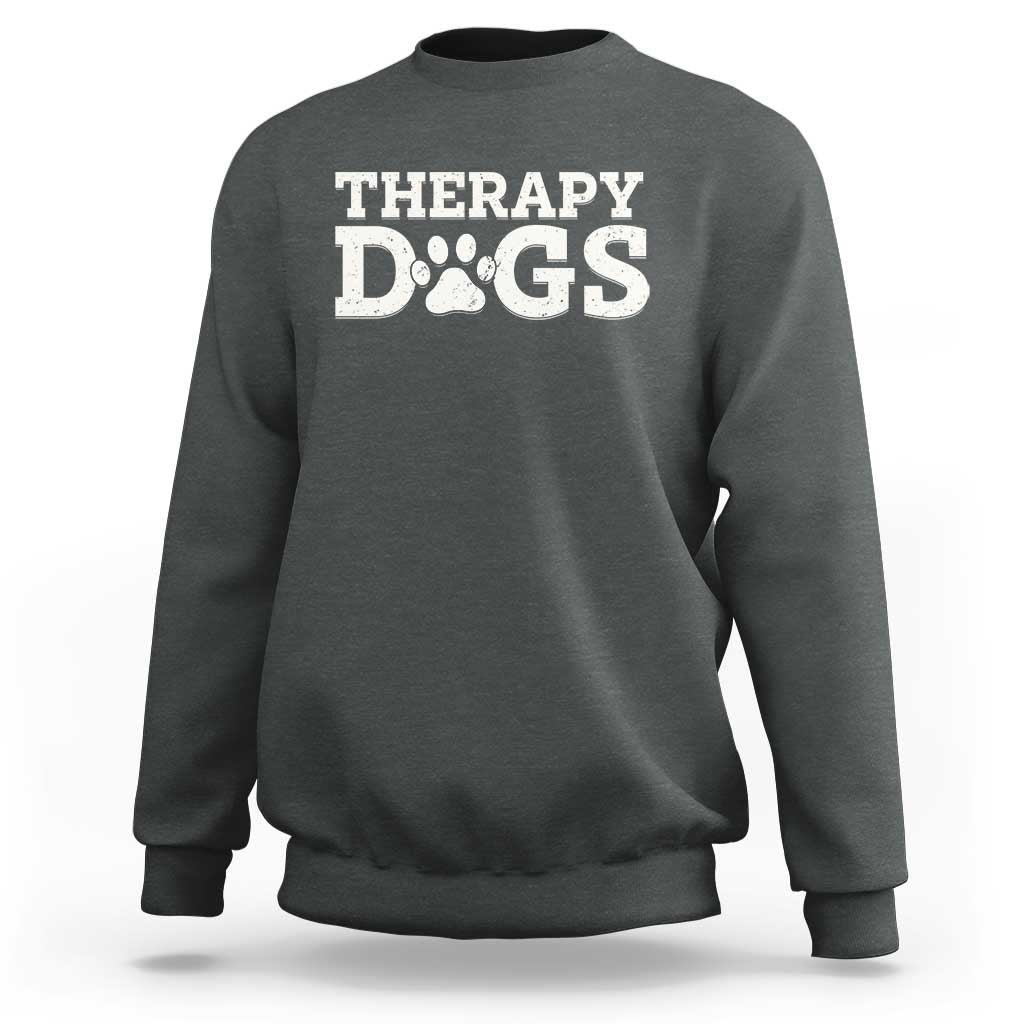 Therapy Dog Sweatshirt Classic Retro Varsity Vintage Pet Partners - Wonder Print Shop