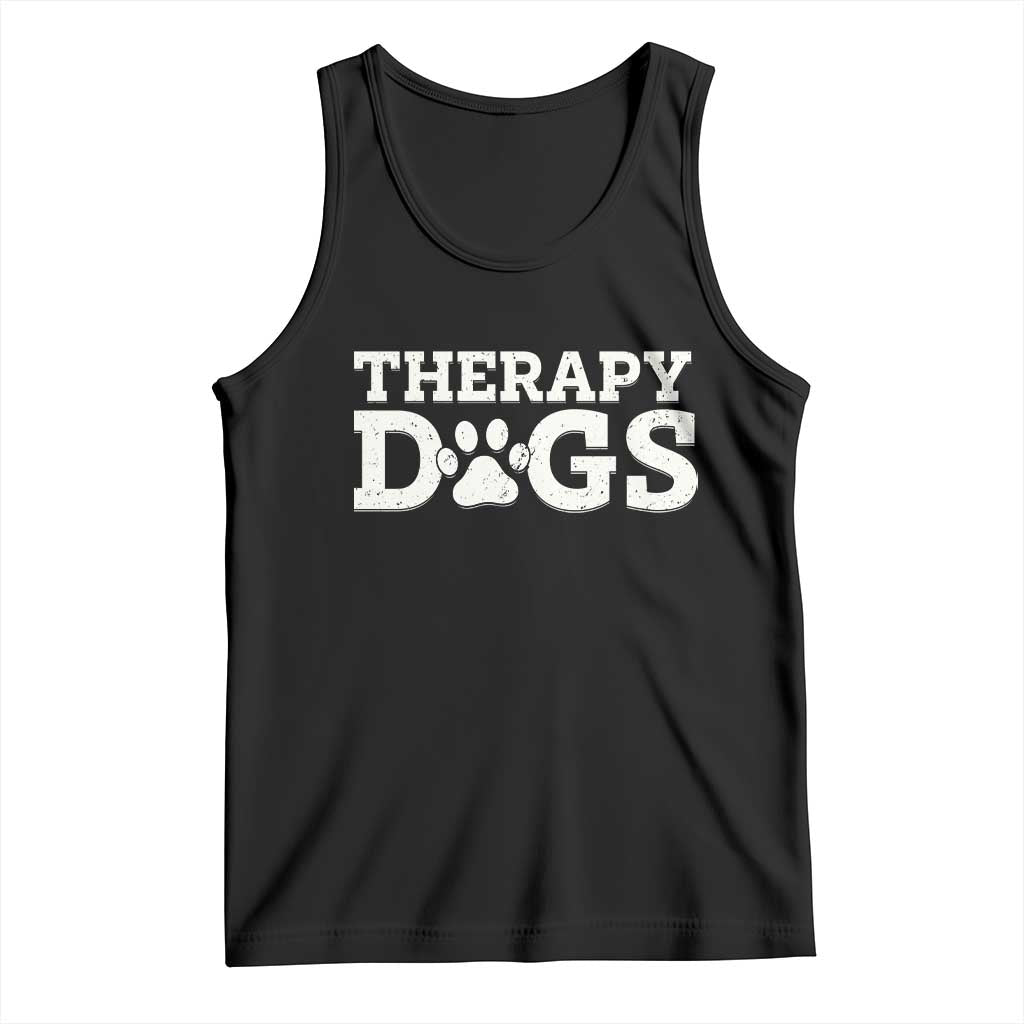 Therapy Dog Tank Top Classic Retro Varsity Vintage Pet Partners - Wonder Print Shop