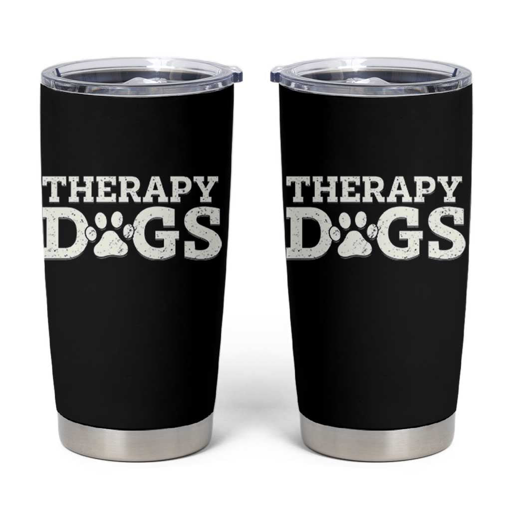 Therapy Dog Tumbler Cup Classic Retro Varsity Vintage Pet Partners - Wonder Print Shop