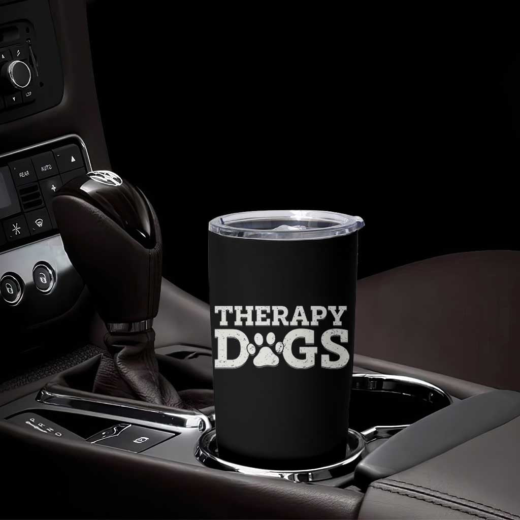 Therapy Dog Tumbler Cup Classic Retro Varsity Vintage Pet Partners - Wonder Print Shop