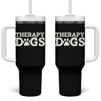 Therapy Dog Tumbler With Handle Classic Retro Varsity Vintage Pet Partners - Wonder Print Shop