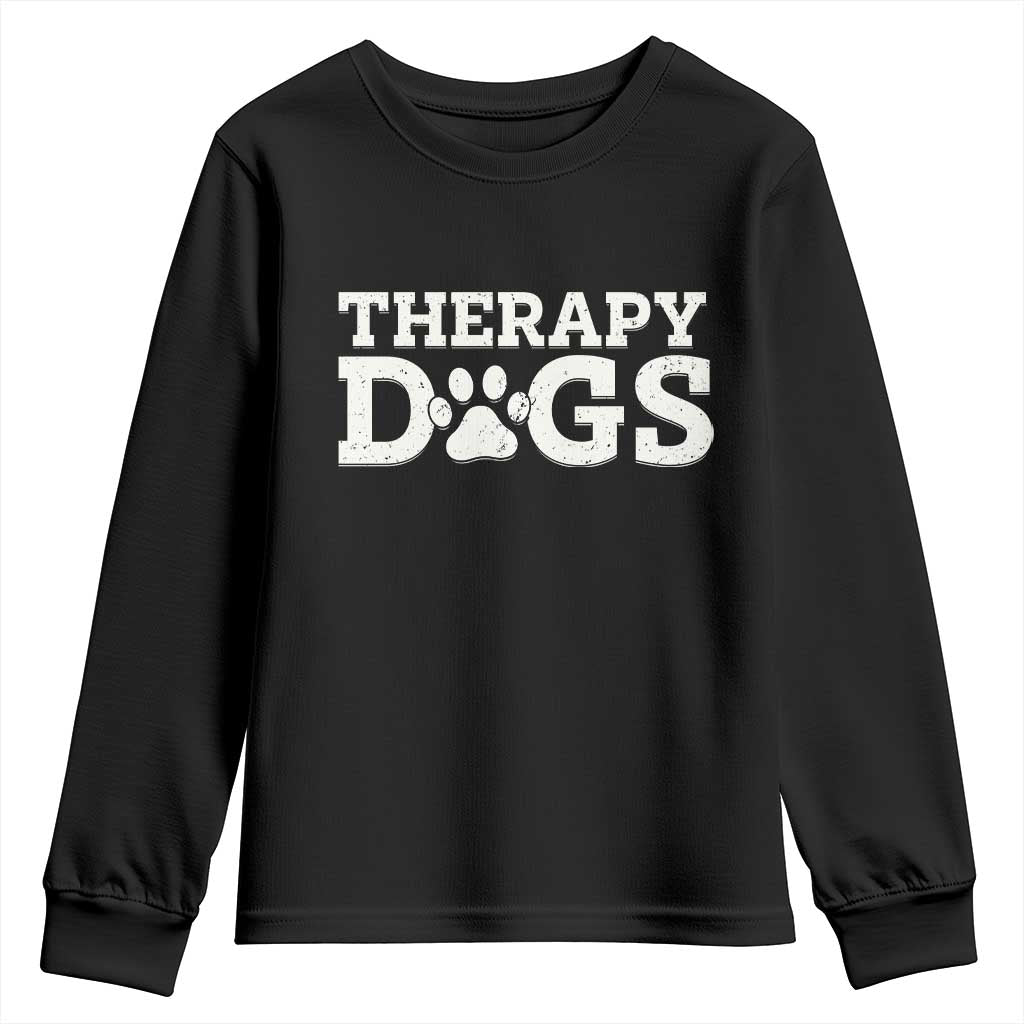 Therapy Dog Youth Sweatshirt Classic Retro Varsity Vintage Pet Partners - Wonder Print Shop
