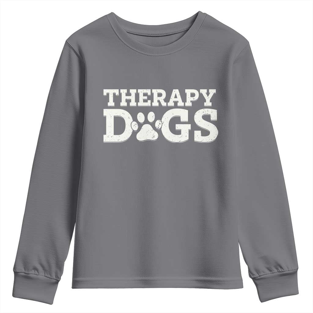 Therapy Dog Youth Sweatshirt Classic Retro Varsity Vintage Pet Partners - Wonder Print Shop